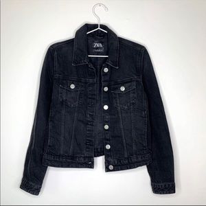 Zara Black Denim Jacket M